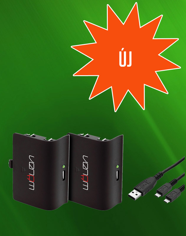 VENOM Xbox Series X & S 2DB Fekete Akkumulátor + 3 M Töltőkábel